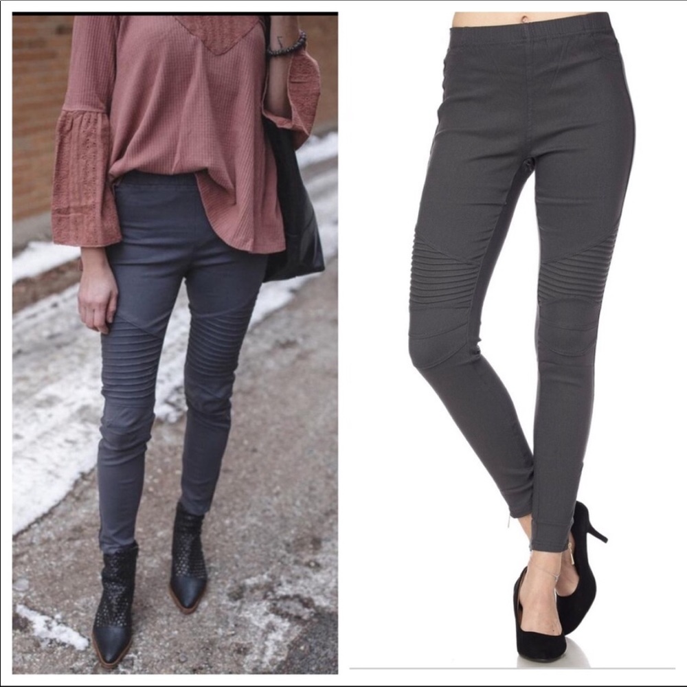 💃LAST Gray Must Have Moto Leggings - Picture 7 of 8